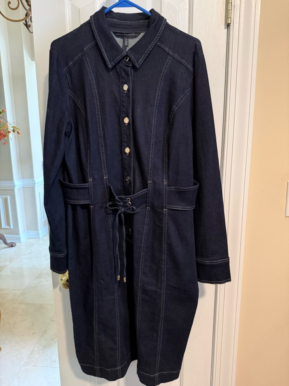 White House Black Market Navy Denim Shirt Dress